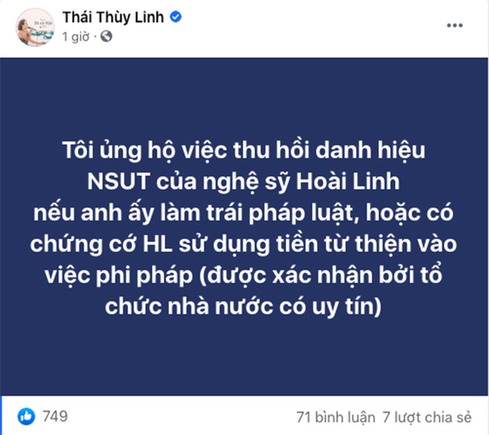 Tôi ủng hộ thu hồi danh hiệu NSƯT của Hoài Linh nếu làm trái pháp luật - 1 Tôi ủng hộ thu hồi danh hiệu NSƯT của Hoài Linh nếu làm trái pháp luật - 1