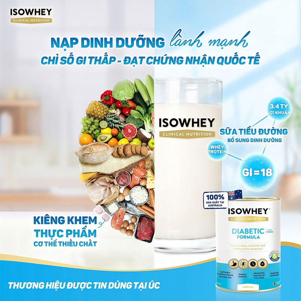 IsoWhey Diabetic Formula hỗ trợ bổ sung dinh dưỡng cho người tiểu đường - 2 IsoWhey Diabetic Formula hỗ trợ bổ sung dinh dưỡng cho người tiểu đường - 2