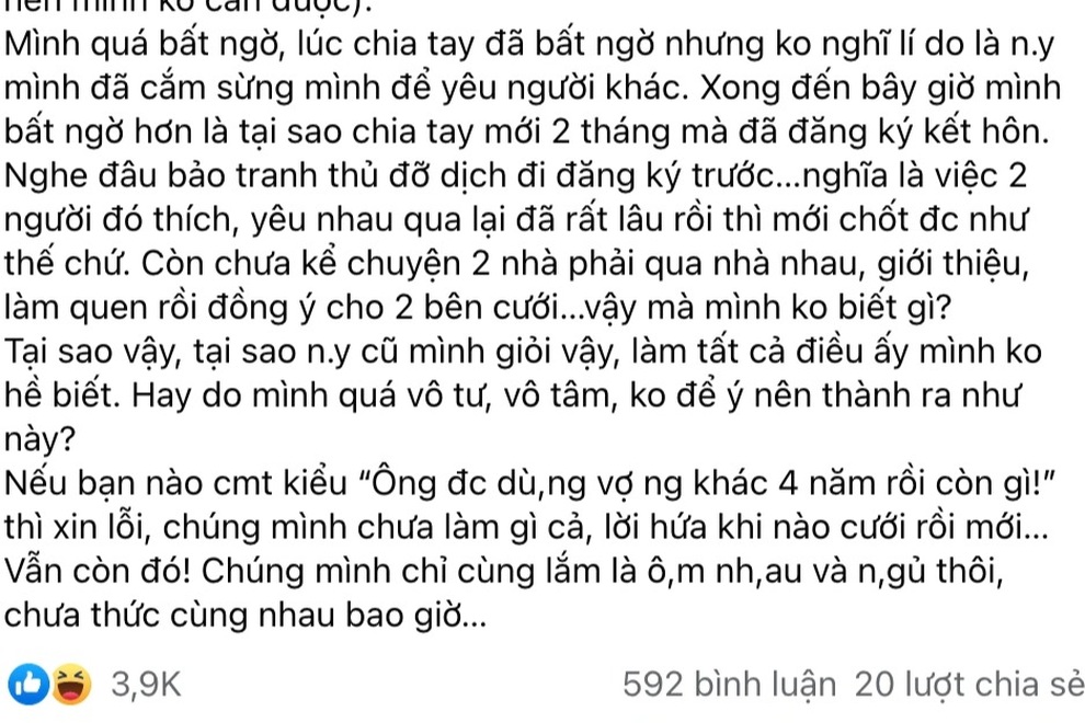Yêu 4 năm chia tay mới 2 tháng, người yêu đã cưới ngay thằng bạn thân - 2 Yêu 4 năm chia tay mới 2 tháng, người yêu đã cưới ngay thằng bạn thân - 2