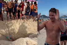 Tự đào hố cát trên bãi biển, chàng trai bị "chôn sống" suốt 3 tiếng