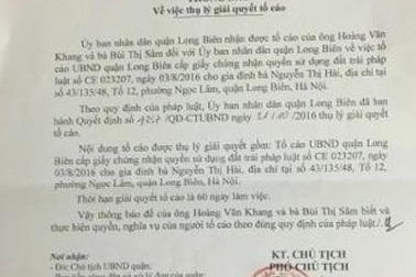 Hà Nội: Bị công dân tố cáo đích danh, UBND quận Long Biên ra quyết định thụ lý giải quyết