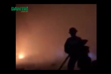 Cháy ở khu công nghiệp Diễn Hồng (Nghệ An).