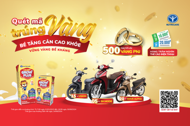 Quét mã trúng vàng, trúng xe cùng Nutricare Colos24h Grow Plus