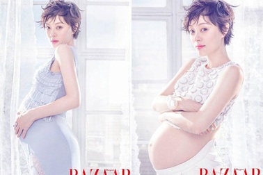 Tôn Lệ khoe bụng bầu quyến rũ