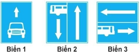 Biển nào báo hiệu "Đường phía trước có làn đường dành cho ô tô khách"?