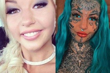 Choáng với độ "biến hình" của cô gái nghiện xăm cơ thể