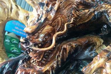 Đi mua củi, "vớ" được gốc me tây “nổi” hình rồng độc đáo