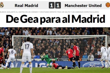 Báo chí quốc tế: “C. Ronaldo bị lu mờ bởi sự xuất sắc của De Gea”