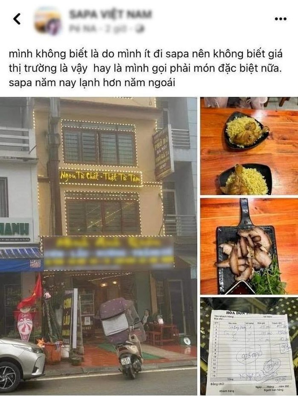 Chủ quán ở Sa Pa chém khách 495.000 đồng/đĩa thịt gây bức xúc - 1 Chủ quán ở Sa Pa chém khách 495.000 đồng/đĩa thịt gây bức xúc - 1