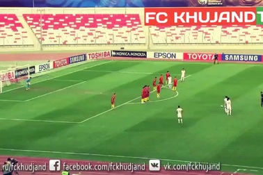 Pha đá phạt siêu dị của U19 Tajikistan vào lưới U19 Trung Quốc