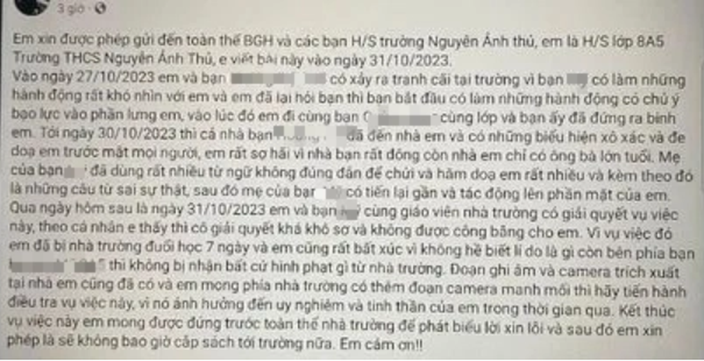 Học sinh tố bị đối xử bất công, muốn bỏ học, hiệu trưởng phân trần - 1