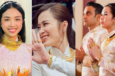 Mỹ nhân Việt đeo vàng "trĩu cổ" trong lễ Vu quy
