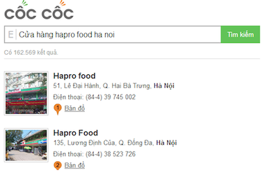 Thử tính năng tìm kiếm địa điểm của Cốc Cốc và Google