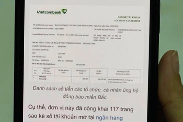 Bình Dương công bố 117 trang sao kê ủng hộ người dân bị bão lũ