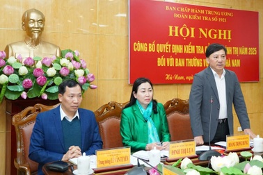 Công bố quyết định kiểm tra của Bộ Chính trị đối với BTV Tỉnh ủy Hà Nam