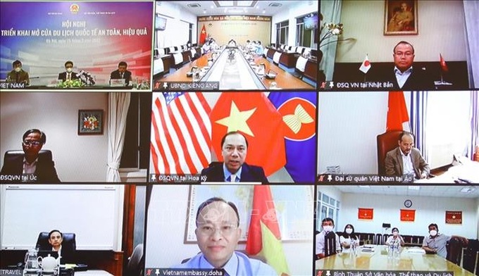Đại sứ, Trưởng cơ quan đại diện Việt Nam tại nước ngoài dự trực tuyến, chiều tối 15/3/2022