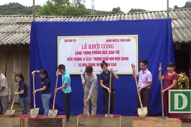 Khởi công xây dựng công trình phòng học Dân trí tại điểm trường Ta Lếch, thuộc trường mầm non Mùn Chung (xã Mùn Chung, huyện Tuần Giáo, tỉnh Điện Biên)