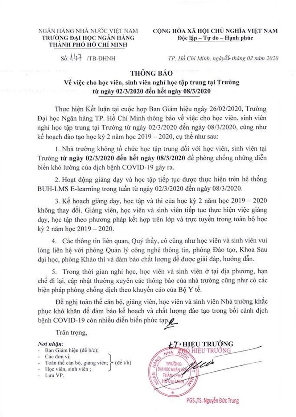 Ba trường ĐH ở TPHCM cho sinh viên nghỉ thêm 1 tuần tránh dịch Covid-19 - 3 Ba trường ĐH ở TPHCM cho sinh viên nghỉ thêm 1 tuần tránh dịch Covid-19 - 3