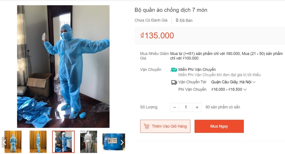 Giá rẻ bất ngờ, chỉ vài chục nghìn đồng cho bộ đồ phòng dịch Covid-19 - 2 Giá rẻ bất ngờ, chỉ vài chục nghìn đồng cho bộ đồ phòng dịch Covid-19 - 2