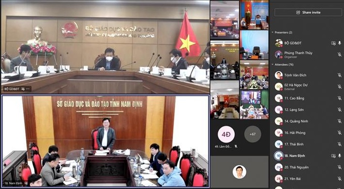 Hội nghị trực tuyến đánh giá kết quả thực hiện nhiệm vụ học kỳ I năm học 2021-2022 đối với giáo dục phổ thông.
