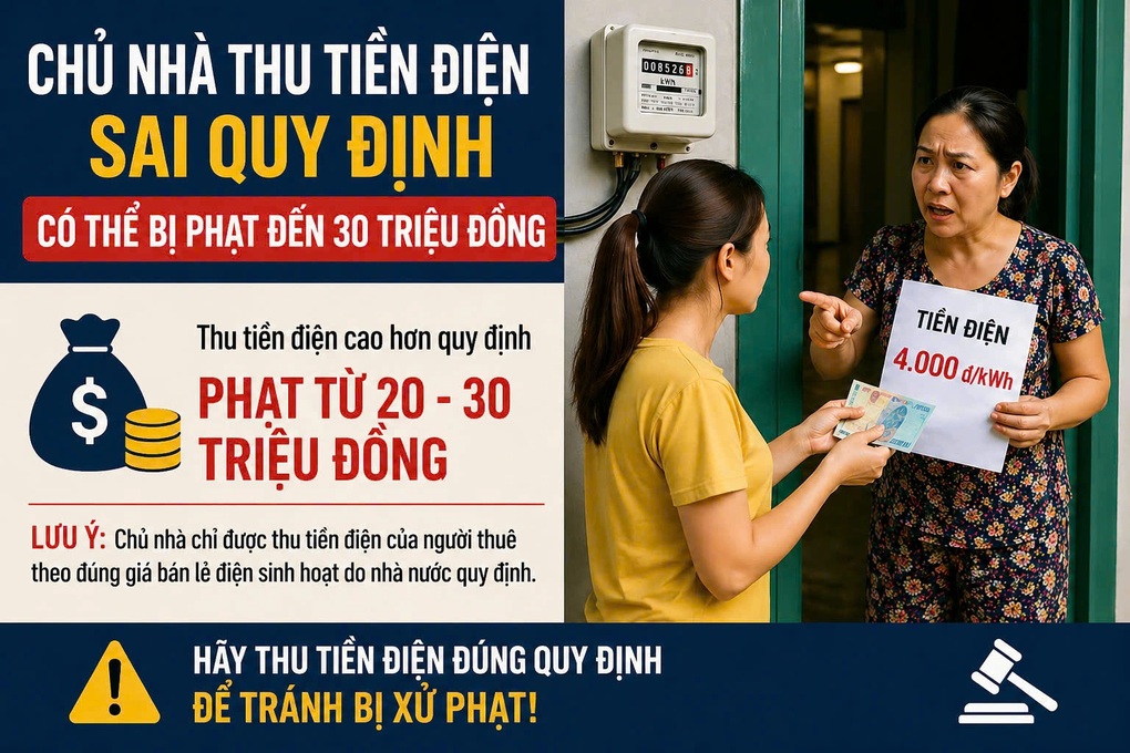 Thu tiền điện sai quy định, chủ nhà có thể bị phạt đến 30 triệu đồng - 1