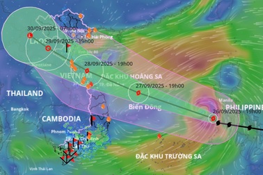 Bão Bualoi vào Biển Đông, mạnh cấp 11, giật cấp 14