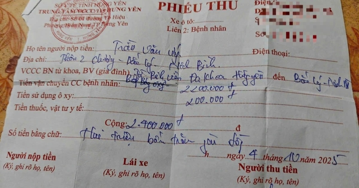 Xe cứu thương chở bệnh nhân hấp hối thu 2,4 tri...