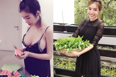 Thích mê vườn rau ban công của người đẹp nóng bỏng nhất nhì showbiz Việt