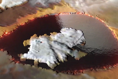 Hòn đảo bí ẩn nằm giữa hồ dung nham nóng chảy