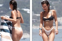 Bella Hadid quyến rũ với bikini đen trắng