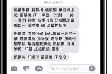 Ký tự lạ giống tiếng Trung Quốc xuất hiện trong tin nhắn quảng cáo của Viettel