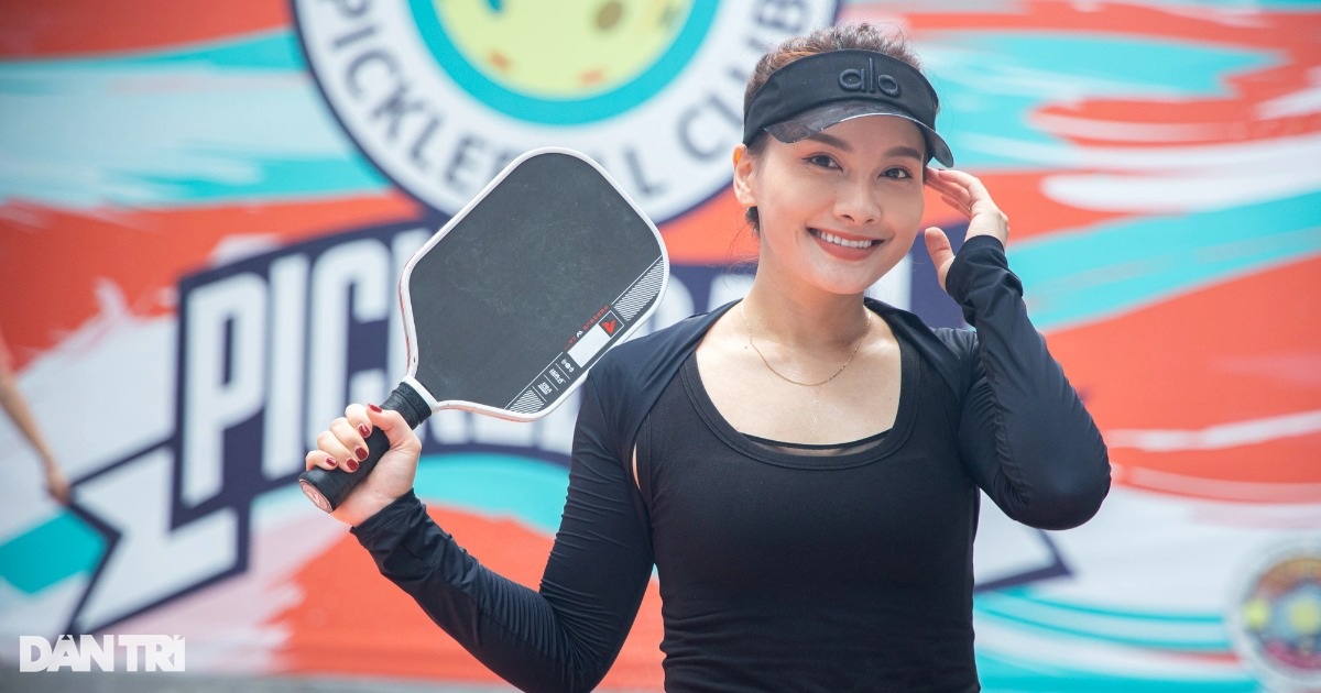Bảo Thanh nổi bật trên sân, nói lý do dự giải pickleball của Báo Dân trí