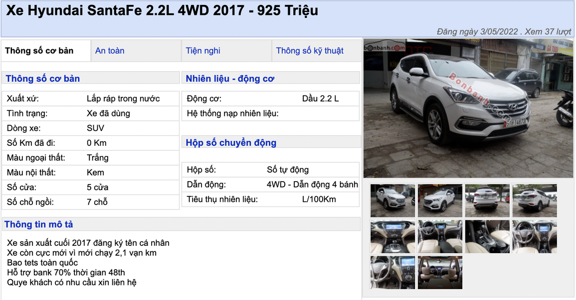 Xe Hàn giữ giá hơn xe Nhật: Santa Fe đi 5 năm vẫn rao trên 900 triệu đồng? - 1 Xe Hàn giữ giá hơn xe Nhật: Santa Fe đi 5 năm vẫn rao trên 900 triệu đồng? - 1