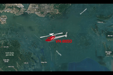 Vị trí chiếc trực thăng VN-8650 rơi quan sát từ vệ tinh