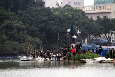 Cụ Rùa đã được an toàn trong bể chữa bệnh