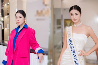 Tô Diệp Hà khoe sắc rạng rỡ bên cạnh Hoa hậu Siêu quốc gia 2013