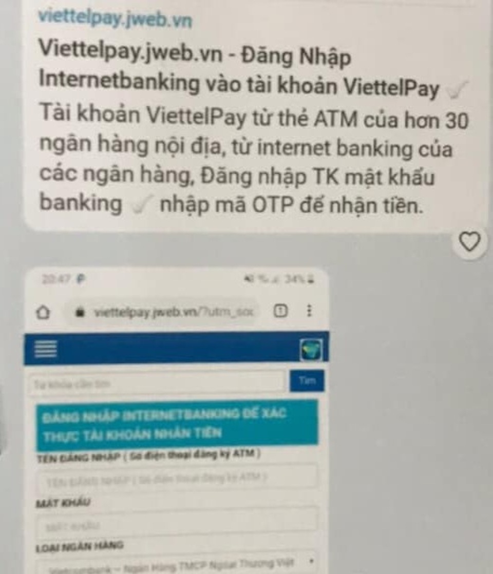 Công an Hà Nội cảnh báo giả mạo Viettelpay để lừa đảo chiếm đoạt tài sản - 1 Công an Hà Nội cảnh báo giả mạo Viettelpay để lừa đảo chiếm đoạt tài sản - 1