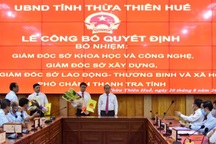 Lãnh đạo chủ chốt của 4 sở, ngành Thừa Thiên Huế được bổ nhiệm