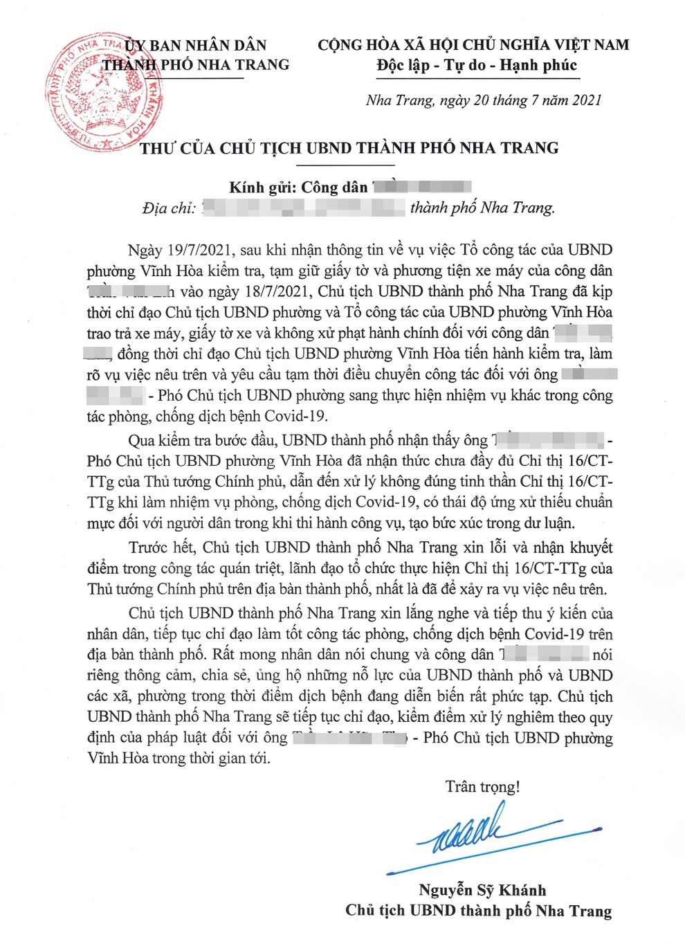 Chủ tịch Nha Trang xin lỗi người bị mắng bánh mì không phải thực phẩm - 2 Chủ tịch Nha Trang xin lỗi người bị mắng bánh mì không phải thực phẩm - 2