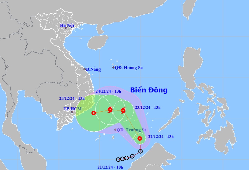 Áp thấp nhiệt đới khả năng mạnh lên thành bão trong ngày mai - 1