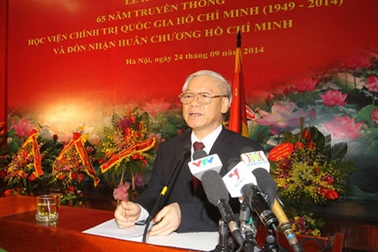 Tổng bí thư Nguyễn Phú Trọng dự lễ kỉ niệm 65 năm Học viện chính trị Quốc gia HCM 