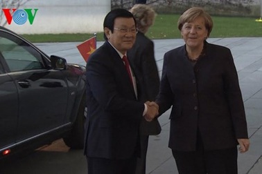 Chủ tịch nước Trương Tấn Sang hội đàm với Thủ tướng Đức Angela Merkel