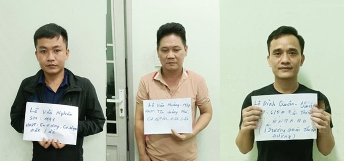 Các đối tượng Lê Văn Kháng, Lê Văn Nghiêm và Lê Đình Quân.