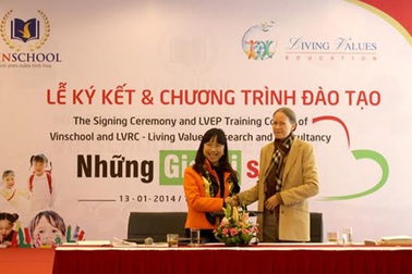 Vinschool ký kết hợp tác với Trung tâm nghiên cứu và tư vấn về giá trị sống