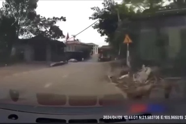 Nam sinh nằm lên nắp capo ô tô sau tình huống va chạm