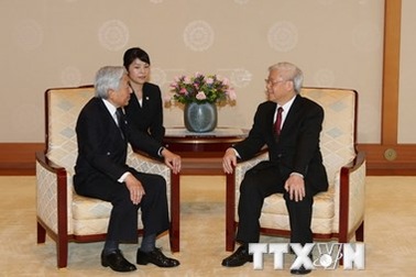 Tổng Bí thư Nguyễn Phú Trọng hội kiến Nhật Hoàng Akihito