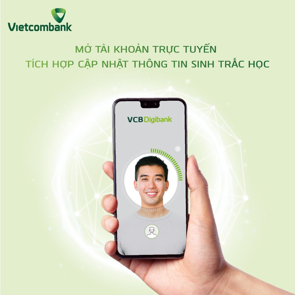 Vietcombank: Mở tài khoản trực tuyến được tích hợp ngay thông tin sinh trắc học - 1 Vietcombank: Mở tài khoản trực tuyến được tích hợp ngay thông tin sinh trắc học - 1