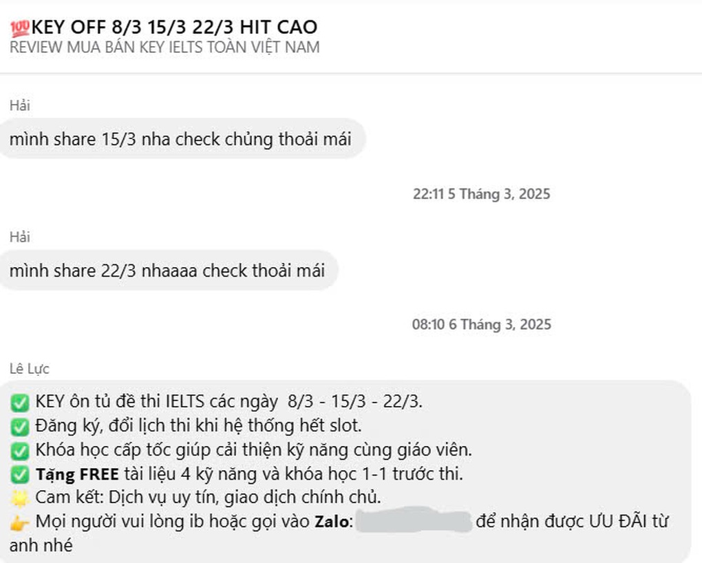 Thị trường mua bán key IELTS sôi động sát ngày chuyển sang thi máy - 4 Thị trường mua bán key IELTS sôi động sát ngày chuyển sang thi máy - 4