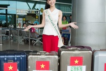 "Choáng" với lượng hành lý "khủng" Hà Thu mang sang Philippines tham gia Miss Earth
