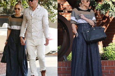 Jennifer Lopez diện quần ống rộng lạ mắt